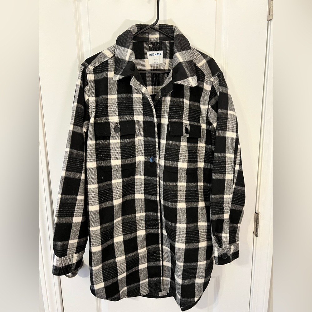 Fall Essential Old Navy Large Tall Buffalo Check Flannel Coat